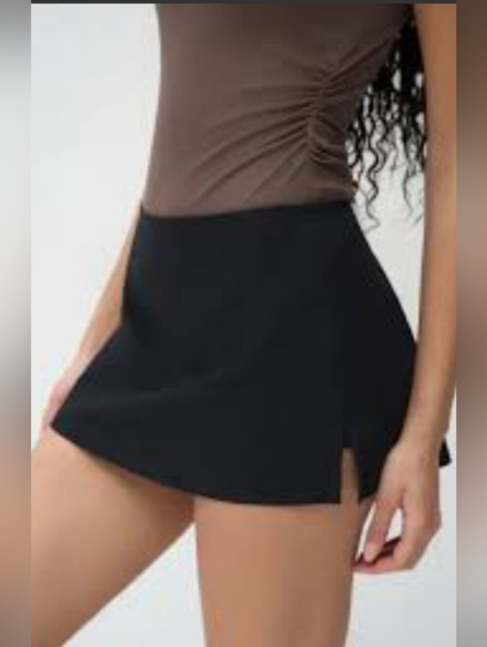 Cider Classic Black Mini Skirt with Side Slit 2XL New